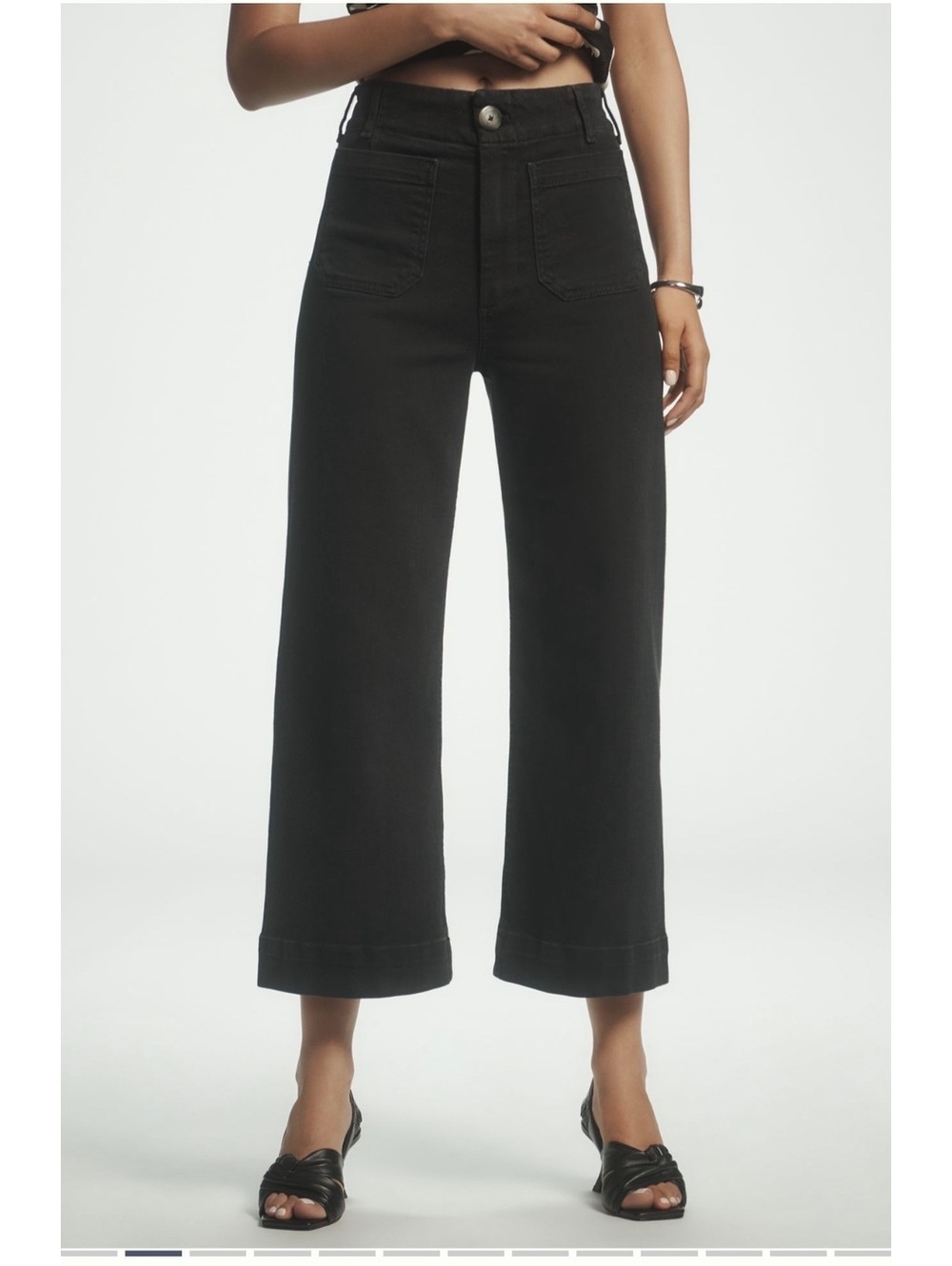 Maeve The Colette Black Wide Leg Crop Jeans Size 27